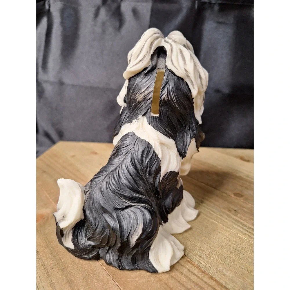 Vintage A Breed Apart by Ganz Shih Tzu Dog Figurine Coin Bank Black White 6.25